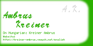 ambrus kreiner business card